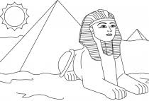 Sphinx coloring page home template. Ancient Egyptian Pyramid And Sphinx Coloring Page