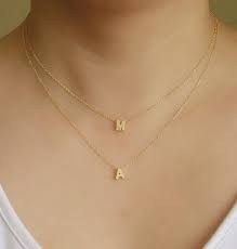 Initial Jewellery Double Strands Necklace Letter Necklace Two Etsy Initial Necklace Gold Initial Jewelry Initial Necklace