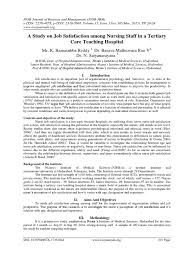 Enhancv.com > resume examples > nurse resume. A Study On Job Satisfaction Among Nursing Staff In A Tertiary Care Teaching Hospital Job Satisfaction P Value