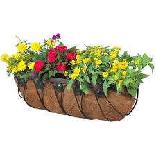 I was going to build six galvanized metal water trough planters. Arcadia Garden Products Emerald 48 In Black Metal Coconut Wall Trough Planter Cb08 The Home Depot