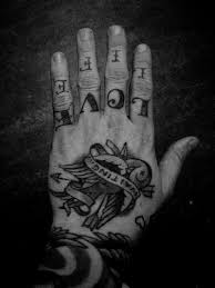 Love Life Hand Tattoos For Guys Knuckle Tattoos Hand Tattoos
