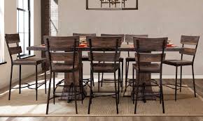 Sale ends in 3 hours. Hillsdale Jennings 9 Pc Rectangle Counter Height Dining Set Walnut Wood Brown Metal 4022cdts9pc Hillsdalefurnituremart Com