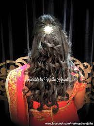 Indian Bride S Reception Hairstyle By Vejetha For Swank Studio Tamil Bride Telugu Bride Kannada Bride Indian Bridal Hairstyles Hairstyle Saree Hairstyles
