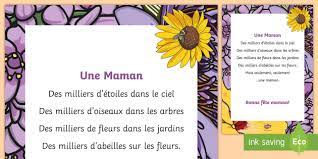 Poèmes pour la fête des mères. Poeme Une Maman La Fete Des Meres Teacher Made