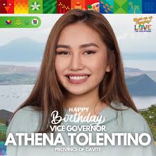 Happy Birthday, Vice Governor Athena Tolentino! We wish you many more  fulfilling years of peaceful service in good health, happiness, and  all-around wellness! ✨