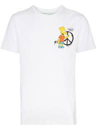 Bart Simpson Off White T Shirt Black Off White Bart Simpson Print Cotton T Shirt Simpsons T Shirt Cotton Tshirt Tiger Shirt