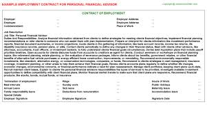 Keep tabs on the stock market. Personal Financial Advisor Career Templates Examples