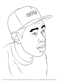 Step By Step How To Draw Tyler The Creator Drawingtutorials101 Com In 2020 Outline Drawings Psychadelic Art Canvas Drawings