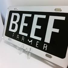 Beef Farmer Car Tag License Plates Cattlemen Truck Tag