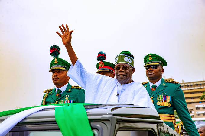 Nigeria President Tinubu Inspects Guard Of Honour During Inauguration –  Arise News