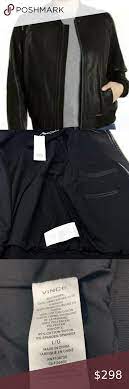New Vince Black Lamb Leather Bomber Jacket Size L Leather Bomber Jacket Leather Bomber Bomber Jacket