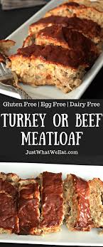 Turkey Or Beef Meatloaf Gluten Free Dairy Free Egg Free Just What We Eat Recipe Gluten Free Meatloaf Egg Free Meatloaf Dairy Free Recipes