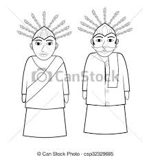 Mewarnai sketsa gambar ondel ondel. Detail Gambar Vector Ondel Ondel Couple Often Performed In Festivals The W