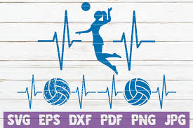 Download Volleyball Heartbeat Cut Files Graphic By Mintymarshmallows Creative Fabrica PSD Mockup Templates