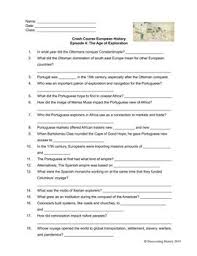 Add to my workbooks (2) download file pdf embed in my. Crash Course European History The Age Of Exploration Worksheet Tpt