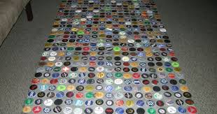 Beer Bottle Caps Glued To The Top Of A Coffee Table Grouted And Sprayed With A Sealer Beer Bottle Cap Project Bottle Cap Table Beer Bottle Caps