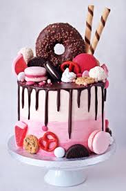 Czekoladowo Malinowy Drip Cake Ze Slodyczami Recipe Candy Birthday Cakes Crazy Cakes Cute Birthday Cakes