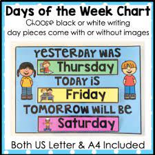 Can also be used as flash cards to teach children the names of each day in the week and as their learning progresses, ask them to rank them in the correct order! Days Of The Week Chart Worksheets Teaching Resources Tpt