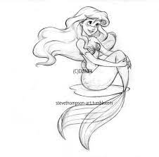 When I Was Working On The Art Of Ariel Mermaid Sketch Disney Sketches Disney Tattoos