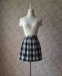 Black And White Plaid Pleated Mini Skirt Black And White Plaid Skirt Mini Pleated Plaid Skirt Outfit A Line High Waisted In 2020 Red Plaid Skirt Plaid Fashion Plaid Skirt Outfit