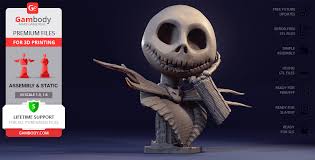 3d beetlejuice models are ready for animation, games and vr / ar projects. Gambody Stl Files Of Jack Skellington Bust For 3d Printing