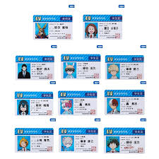 Anime My Hero Academia Character Id Card Student Commemorative Card Waterproof Pvc Collectible Photo Stationery Set Aliexpress