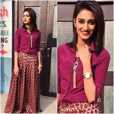 Sonakshi S Lookbook P S These Outfits Are Customized N Are Not From Any Specific Brand Wine Shirt N Long Skirt Outfits Long Skirt With Shirt Trendy Skirts