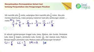 Pada awalnya, drum air yang ada di taman rumah hanya berisi air 1/4 bagian. Soal Matematika Kelas 5 Pecahan Penjumlahan Pengurangan Soal Cerita Matematika Kelas 5 Pecahan Matematika