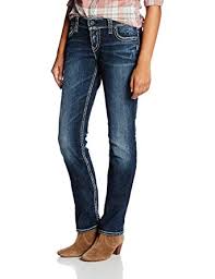 Silver Jeans Co Womens Suki Mid Rise Well Defined Curve Mid Straight Jeans In Indigo Indigo 29 32