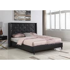 Homelife 48 Quot Black Leather Headboard Amp Platform Bed Black Leather Headboard Leather Headboard Tall Headboard