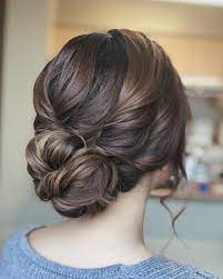 Romantic Layered Updo Fine Hair Updo Hair Makeup Wedding Hair And Makeup