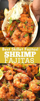 Shrimp Fajitas Spicy Skillet Shrimp Fajitas In 2020 Shrimp Fajitas Fajita Recipe Mexican Food Recipes
