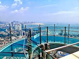 From the rainbow skywalk, a glass bridge suspended 816 feet (249 meters) above the city, to aquariums, amusement rides, and 200 animatronic dinosaurs, there's plenty to see and do here. Skywalk Penang Malaysia