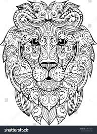 Hand Drawn Doodle Zentangle Lion Illustration Decorative Ornate Vector Lion Head Drawing For Colo Lion Coloring Pages Lion Illustration Mandala Coloring Pages