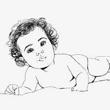 Baby Curly Hair Lineart Baby Icons Hair Icons Baby Png Transparent Clipart Image And Psd File For Free Download Baby Sketch Baby Girl Drawing Hair Illustration