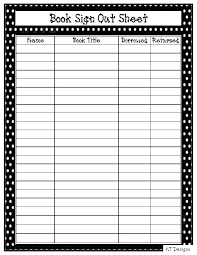 Classroom Book Check Out Form Book Sign Out Sheet Library Organization Classroom Library Checkout Preschool Library