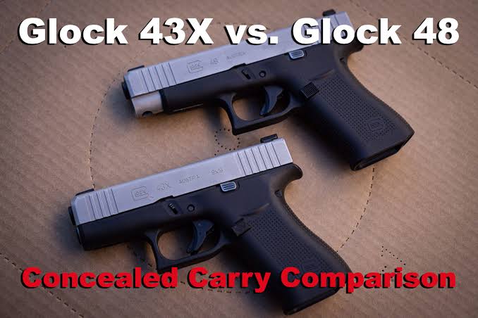 Glock 43X vs Glock 48 side by side slimline comparison