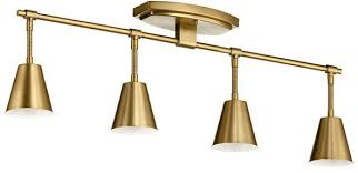 Kichler 52129bnb Sylvia Modern Brushed Natural Brass Halogen 4 Light Track Light Kic 52129bnb