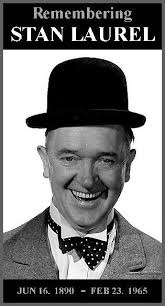 Stan Laurel typed letter signed, with poignant content regarding the death  of ''old-time'' comedic actors. Dated and postmarked 12 October 1964,  Laurel writes a postcard to his friend Bill Starkell, in part, ''...