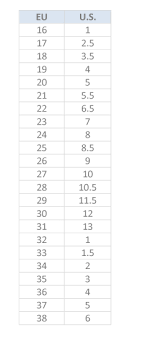 umi size chart