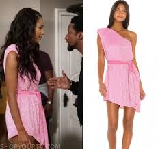 Do you like my outfit? All American Season 2 Episode 5 Layla S Pink Sequin One Shoulder Dress Shop Your Tv