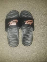 Black And Rose Gold Nike Slides Womens Black And Rose Gold Nike Slides Size 9 New Without Box Nike Gold Gold Nike Slides Nike Slides