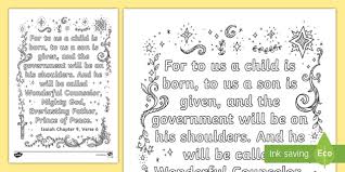 This image courtesy of wildolive.blogspot.com. Isaiah Coloring Pages For Kids Isaiah 9 6 Twinkl