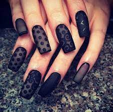 Uñas postizas negras uñas negras largas uñas negras. Kennya Barrios Unas Acrilicas