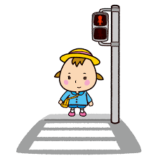 交通安全のイラスト（横断歩道-赤信号） - イラストくん