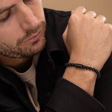 Personalized Men's Onyx Bracelet, Men's Beaded Bracelet, Custom Gemstone  Bracelet for Men, Men's Name Bracelet, Husband Gift, Boyfriend Gift