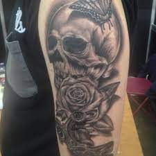 15 Newest Skull Tattoo Designs Half Sleeve Quarter Sleeve Tattoos Skull Rose Tattoos Skull Tattoo Designs
