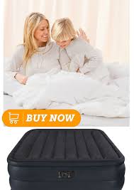Intex Raised Downy Airbed With Built In Electric Pump Queen Bed Height 22 Air Bed Bed Air Mattress