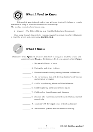 Welcome to the health grade 7 . Health 6 Quarter 2 Module 2 Living In A Healthful School And Community Grade 6 Modules