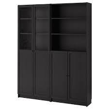 Black Billy Bookcase With White Doors Ikea Billy Oxberg Black Brown Bookcase With Panel Glass Doors In 2020 Glass Door Ikea Billy Ikea
